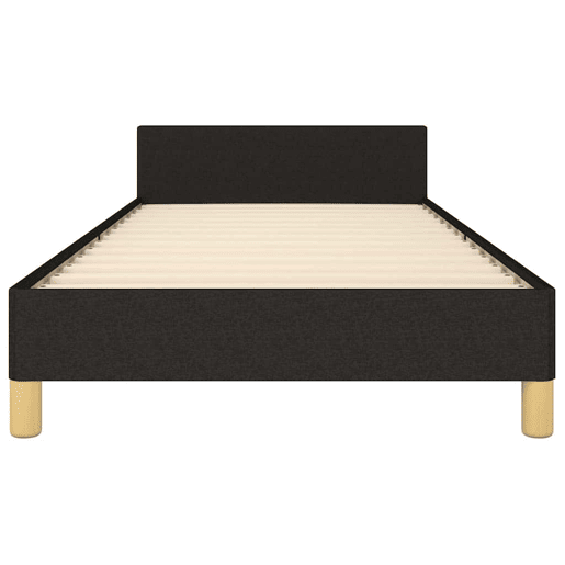Estrutura de cama de solteiro para adultos c cabeceira tecido 90x190 cm preto