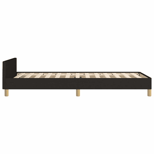 Estrutura de cama de solteiro para adultos c cabeceira tecido 90x190 cm preto