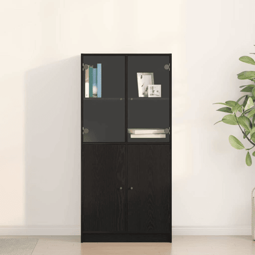 Aparador - Bufete - Móvel de apoio Carvalho Preto 68 x 37 x 142 cm pt1585