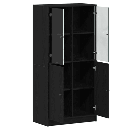 Aparador - Bufete - Móvel de apoio Carvalho Preto 68 x 37 x 142 cm pt1585