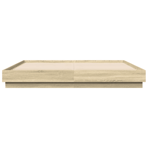Estrutura de Cama de casal moderno com luzes LED 200x200 cm carvalho sonoma
