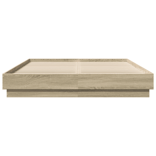 Estrutura de Cama de casal moderno com luzes LED 120x200 cm carvalho sonoma