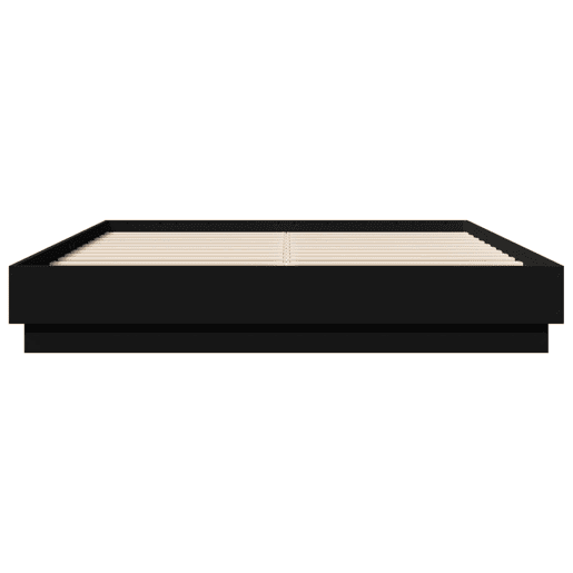 Estrutura de Cama de casal moderno com LED sem colchão 150x200 cm preto