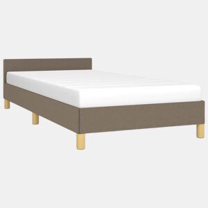 Estrutura de cama de solteiro para adultos c cabeceira tecido 90x190 cm
