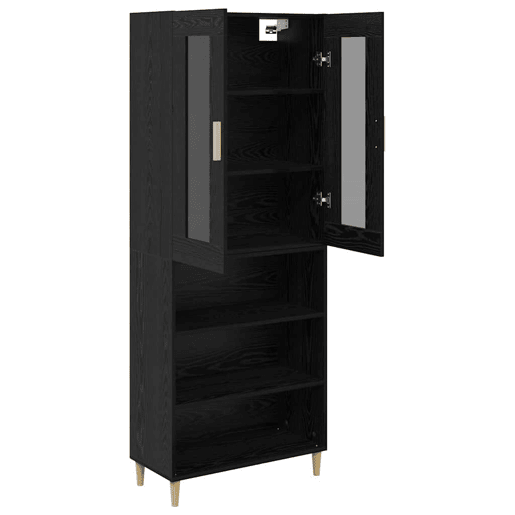 Aparador - Bufete - Móvel de apoio Carvalho Preto 69,5 x 34 x 180 cm pt1603