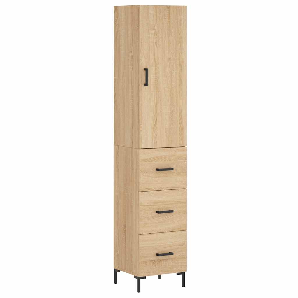 Aparador alto - Mueble de almacenamiento 34 Madera Clara