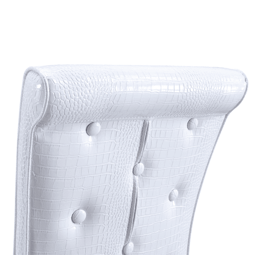 Cadeiras de sala de jantar 2 unidades - Retro pele de crocodilo, fivela de vidro, metal dourado - Branco