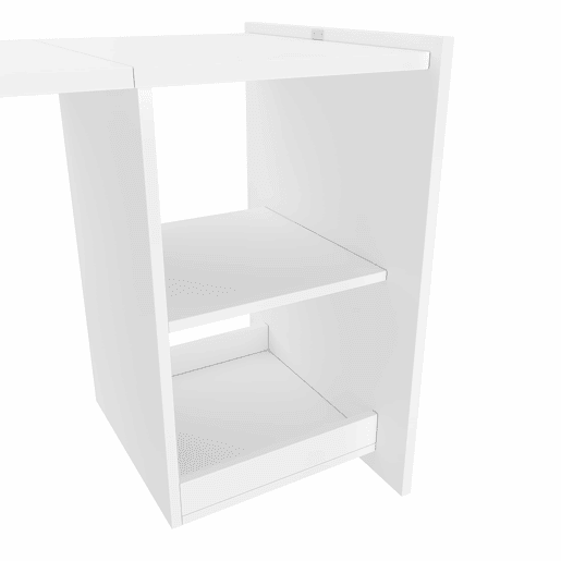 Mesa multifuncional dobrável 126 x 55 x 72,5 cm - secretária e armário com dois compartimentos, alta resistência - branco