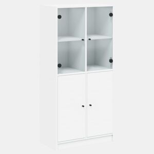 Armário alto - Bufete - Móvel de apoio c portas 68x37x142 cm derivados de madeira branco pt522