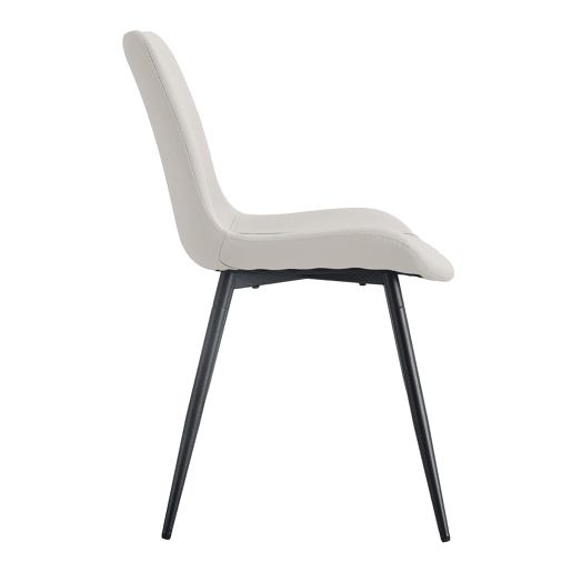 Cadeira de jantar 4 peças - design moderno, assento largo, encosto, pés antiderrapantes - Branco+Preto