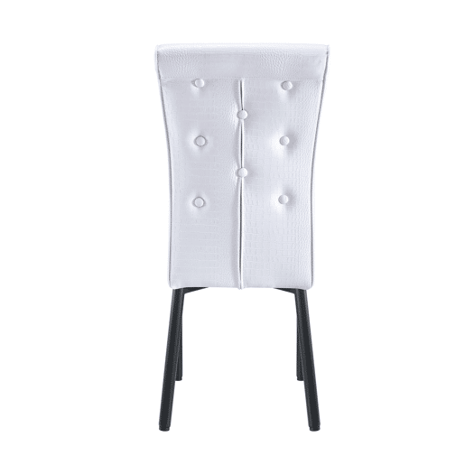 Cadeira de sala de jantar 2 unidades - Retro pele de crocodilo, fecho de cristal, couro sintético - Preto, Branco