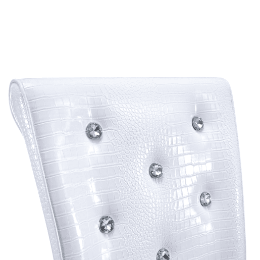 Cadeira de sala de jantar 2 unidades - Retro pele de crocodilo, fecho de cristal, couro sintético - Preto, Branco