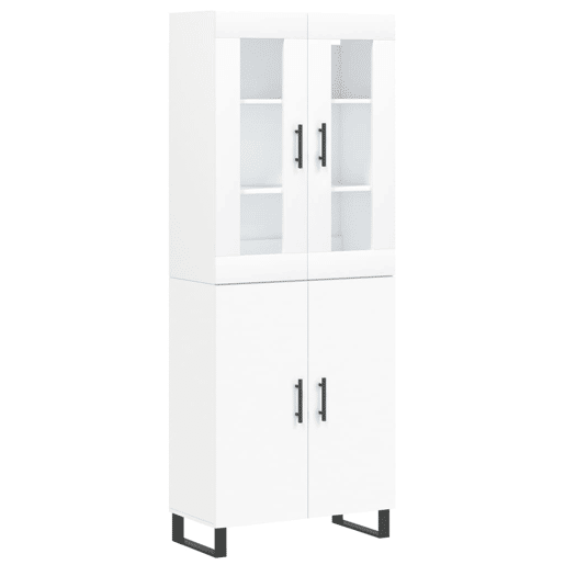 Armário alto - Bufete - Móvel de apoio 69,5x34x180 cm derivados de madeira branco pt682 Armário alto - Bufete - Móvel de apoio 69,5x34x180 cm derivados de madeira branco pt682