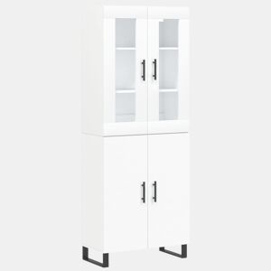 Armário alto - Bufete - Móvel de apoio 69,5x34x180 cm derivados de madeira branco pt682