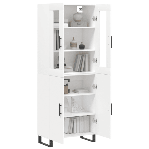 Armário alto - Bufete - Móvel de apoio 69,5x34x180 cm derivados de madeira branco pt682 Armário alto - Bufete - Móvel de apoio 69,5x34x180 cm derivados de madeira branco pt682