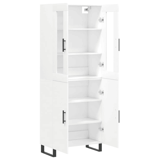 Armário alto - Bufete - Móvel de apoio 69,5x34x180 cm derivados de madeira branco pt682 Armário alto - Bufete - Móvel de apoio 69,5x34x180 cm derivados de madeira branco pt682