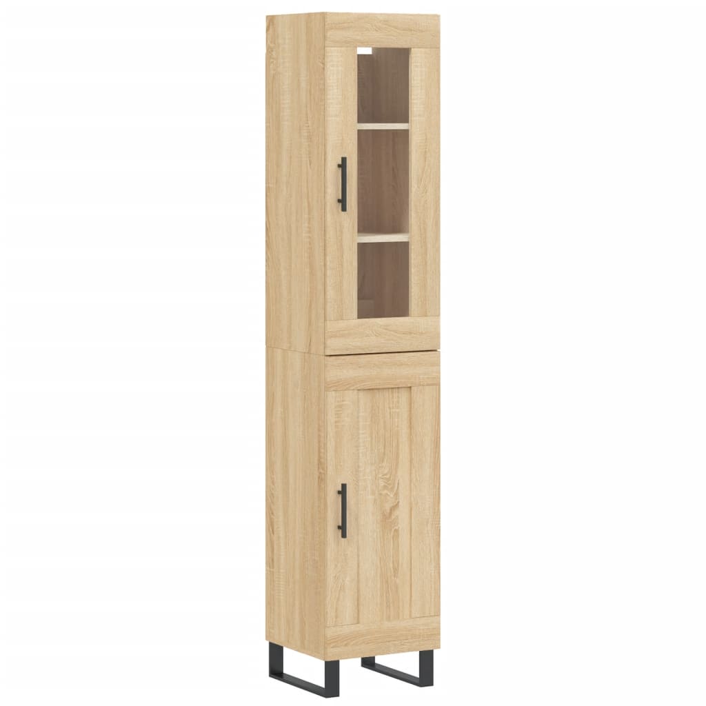 Aparador alto - Mueble de almacenamiento 34 Madera Clara