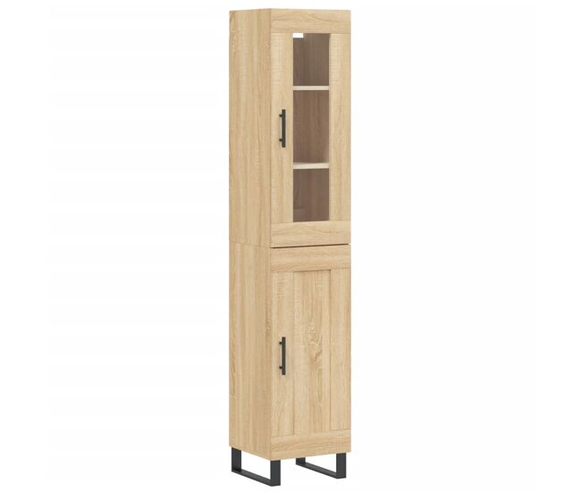 Aparador - mueble de almacenamiento de madera contrachapada roble sonoma 34,5x34x180 cm es3051