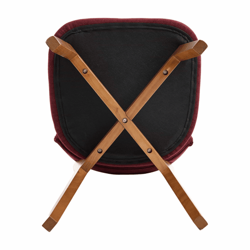 Cadeira de jantar (2 unidades) - estilo moderno mid-century, pernas de madeira, assento estofado - vermelho vinho
