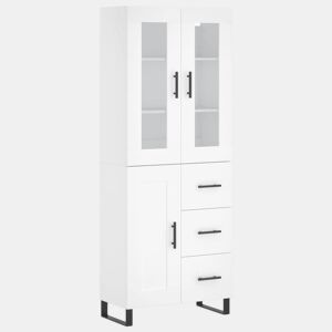 Armário alto - Bufete - Móvel de apoio 69,5x34x180 cm derivados de madeira branco pt750