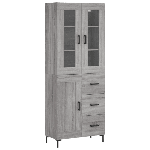 Armário alto - Bufete - Móvel de apoio 69,5x34x180 cm derivados de madeira sonoma cinza pt1125