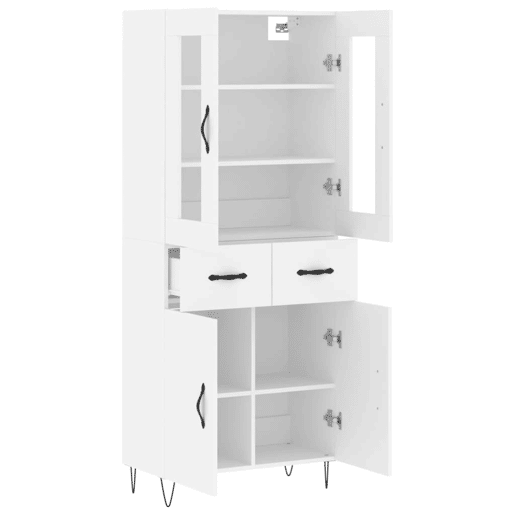 Armário alto - Bufete - Móvel de apoio 69,5x34x180 cm derivados de madeira branco pt703