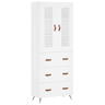 Armário alto - Bufete - Móvel de apoio 69,5x34x180 cm derivados de madeira branco pt689