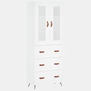 Armário alto - Bufete - Móvel de apoio 69,5x34x180 cm derivados de madeira branco pt689