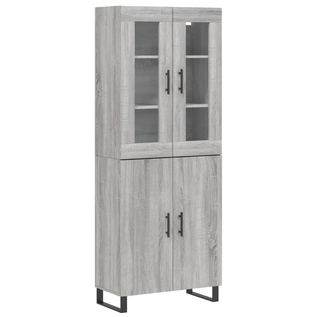 Aparador alto - Mueble de almacenamiento 2 pcs 69 Roble/ Gris