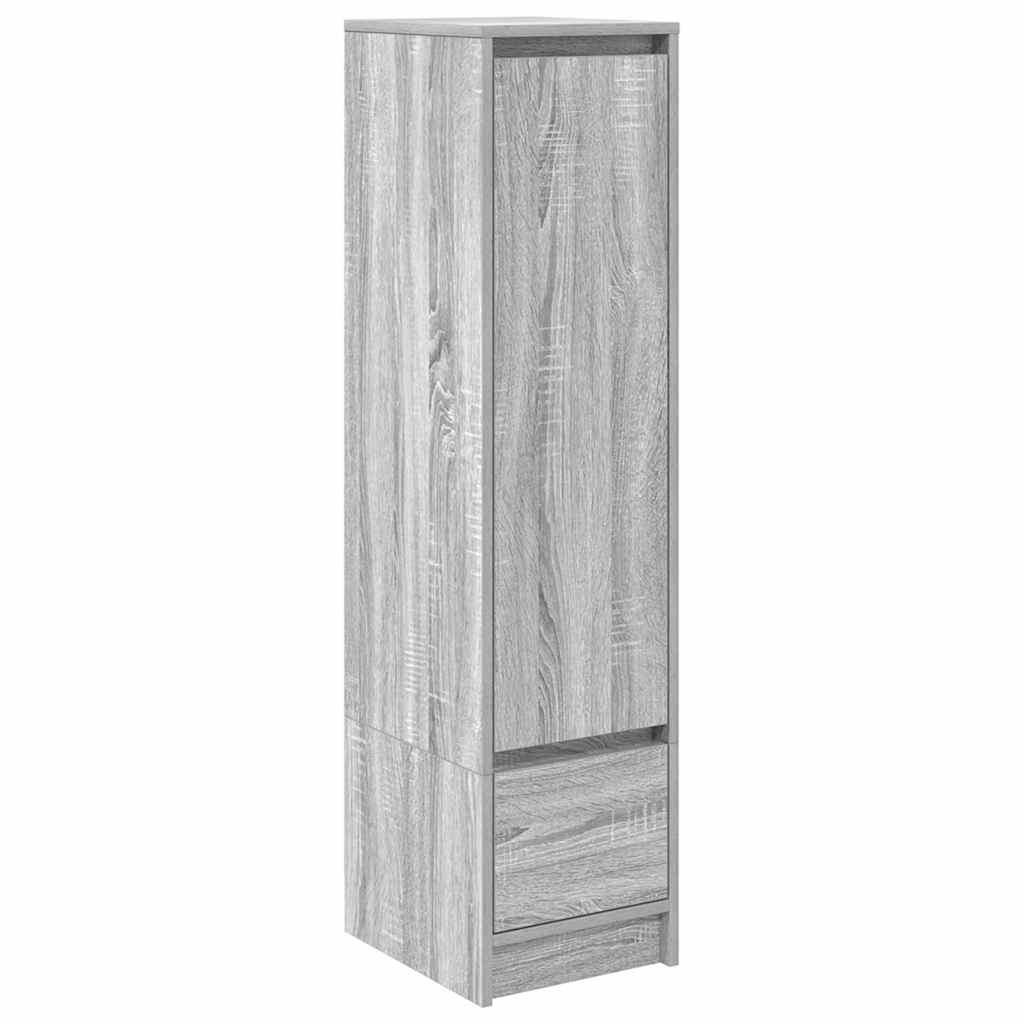 Aparador alto - Mueble de almacenamiento 29 Roble/ Gris