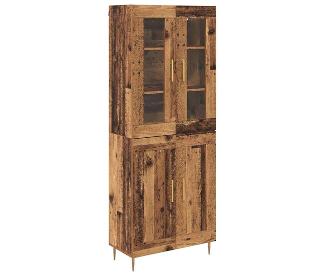 Aparador alto - mueble de almacenamiento 2 pcs madera vieja madera de ingeniería es183