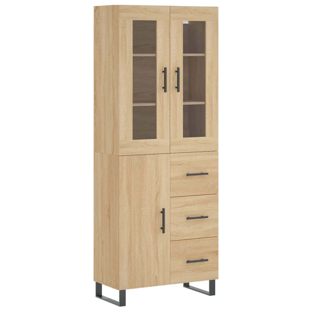 Aparador alto - Mueble de almacenamiento 2 pcs 69 Madera Clara