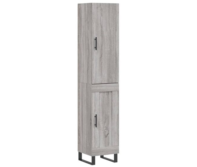 Aparador alto - mueble de almacenamiento madera contrachapada gris sonoma 34,5x34x180 cm es1016