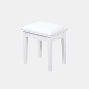 Banco de piano almofadado - Assento quadrado com espuma de alta densidade - Branco