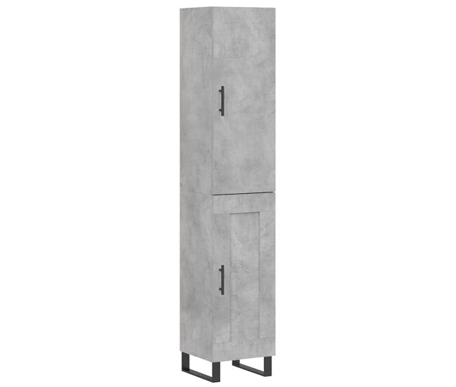 Aparador - mueble de almacenamiento de madera contrachapada gris hormigón 34,5x34x180 cm es2692