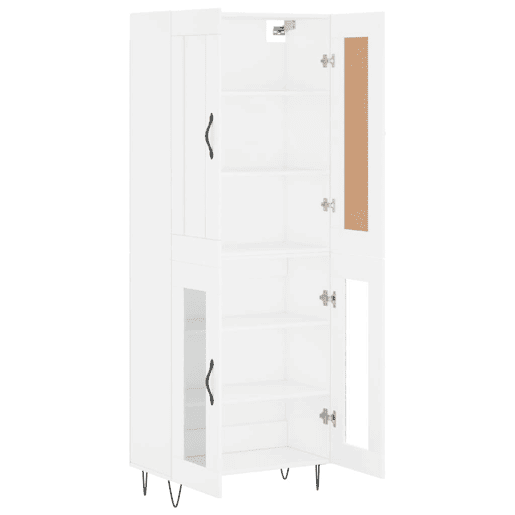 Armário alto - Bufete - Móvel de apoio 69,5x34x180 cm derivados de madeira branco pt716