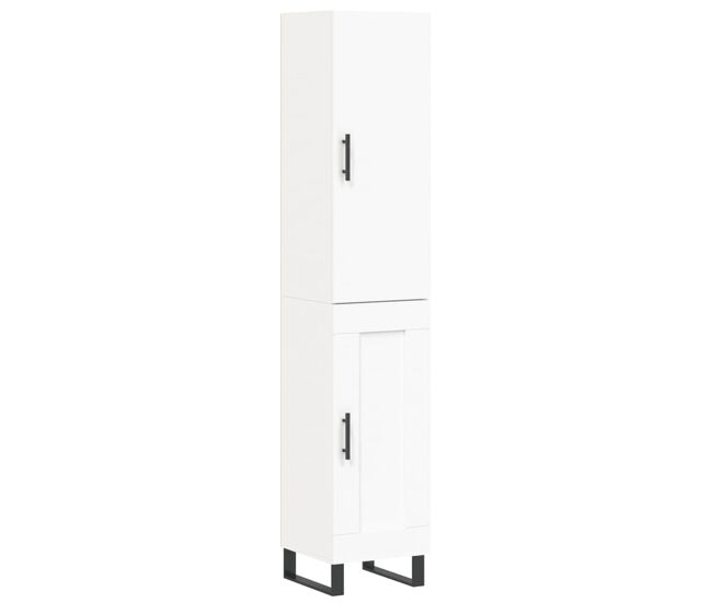 Aparador alto - mueble de almacenamiento madera contrachapada blanco 34,5x34x180 cm es580