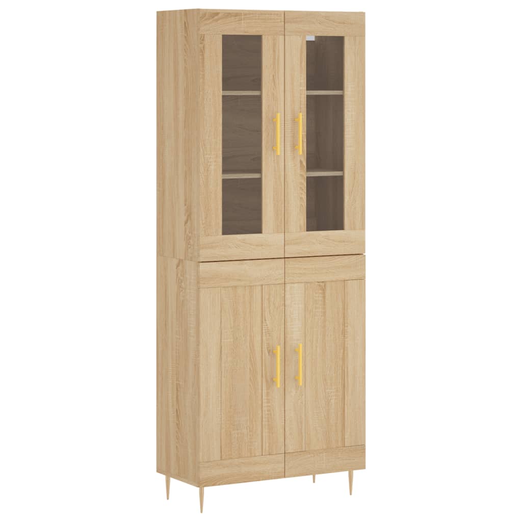 Aparador alto - Mueble de almacenamiento 69 Madera Clara