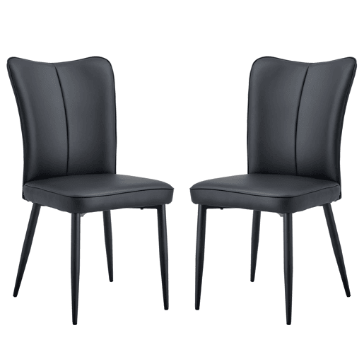 Cadeiras de sala de jantar 2 unidades 89 cm - design moderno em PU - preto