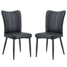 Cadeiras de sala de jantar 2 unidades 89 cm - design moderno em PU - preto