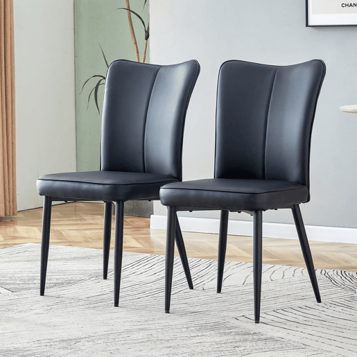 Cadeiras de sala de jantar 2 unidades 89 cm - design moderno em PU - preto