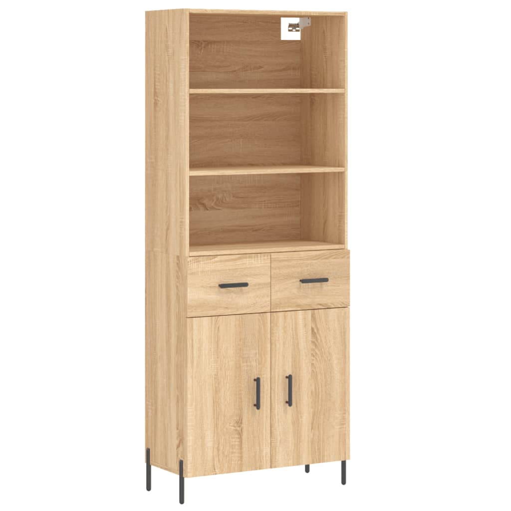 Aparador alto - Mueble de almacenamiento 69 Madera Clara