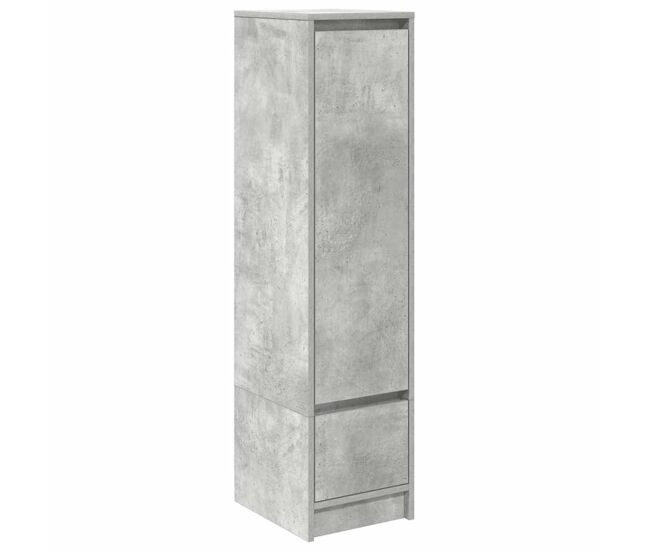 Aparador alto - mueble de almacenamiento gris hormigón 29,5x34x119,5 cm madera ingeniería es555