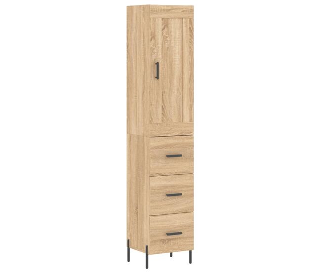 Aparador - mueble de almacenamiento de madera contrachapada roble sonoma 34,5x34x180 cm es3054