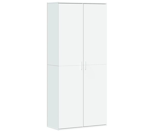 Aparador alto - mueble de almacenamiento madera de ingeniería blanco 80x35x180 cm es1239