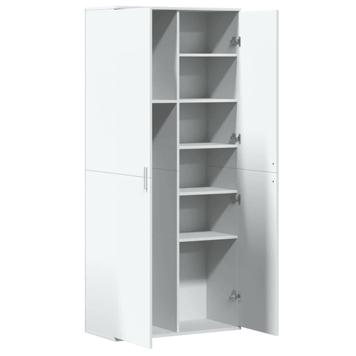 Armário alto - Bufete - Móvel de apoio 80x35x180 cm derivados de madeira branco pt1239