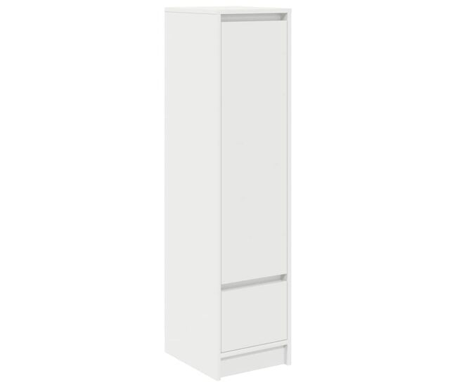 Aparador alto - mueble de almacenamiento blanco 29,5x34x119,5 cm madera de ingeniería es324