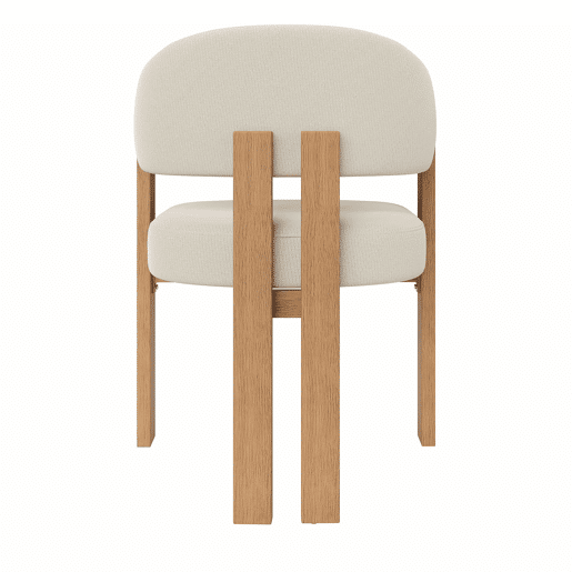 Cadeira de jantar ergonómica (4 unidades) u2013 estofada, pés em ferro, design em madeira u2013 bege, natural Cadeira de jantar ergonómica (4 unidades) u2013 estofada, pés em ferro, design em madeira u2013 bege, natural
