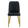 Cadeiras de sala de jantar 2 unidades - design moderno com assento largo - preto e dourado