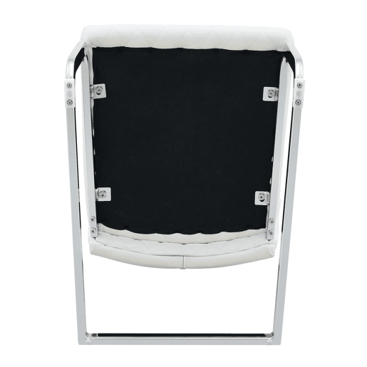 Cadeira de jantar 2 unidades - encosto alto, assento acolchoado, metal prateado - Branco+Prateado